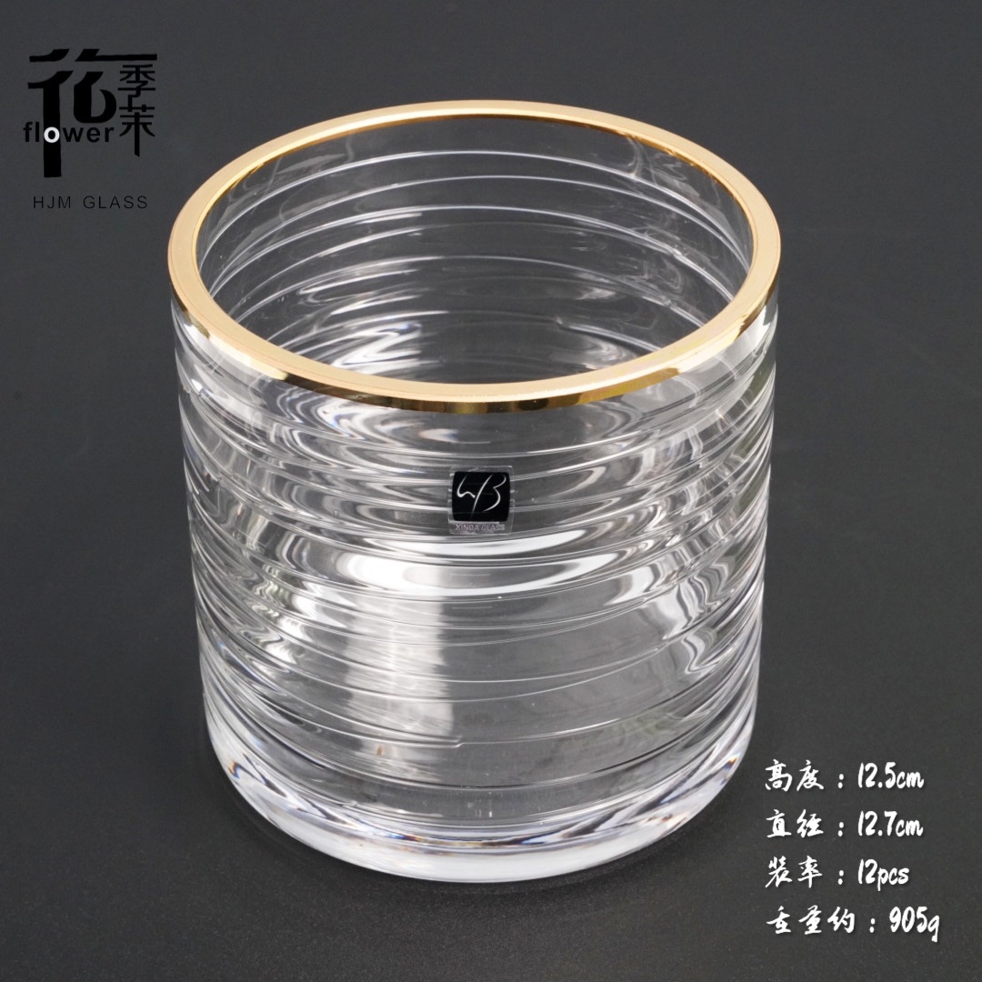 Direct sales and wholesale of Nordic minimalist, light luxury hand-painted, wire-wound, thickened transparent glass vases and creative home decoration items from the manufacturer Specification image