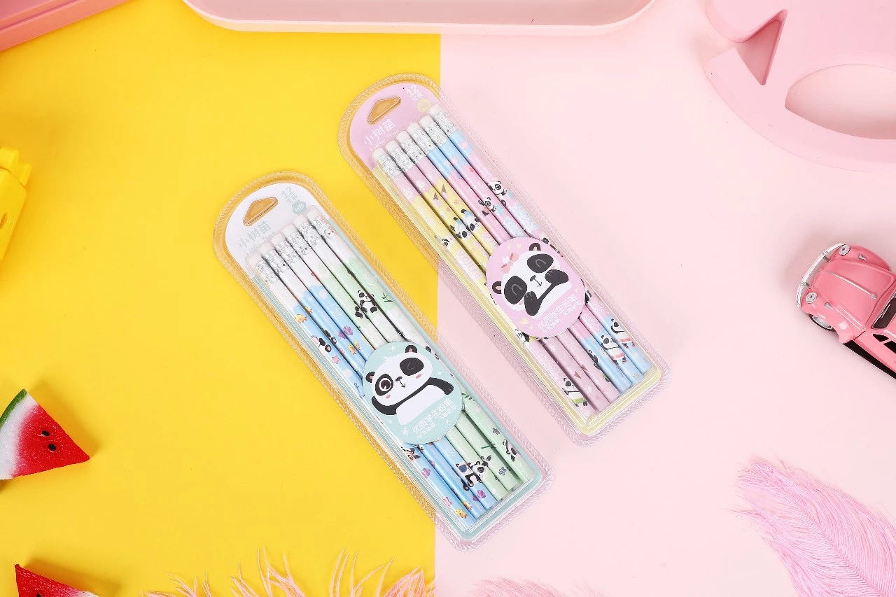 little tree pencil 小树苗熊猫系列 12支吸盒小皮头铅笔
