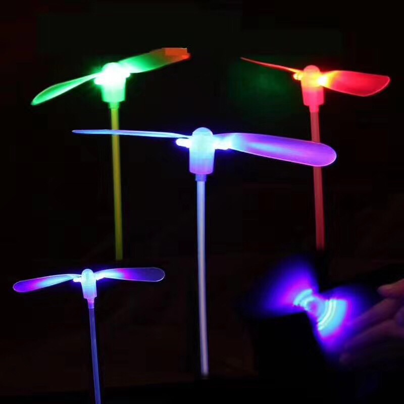 Revolving bamboo dragonfly flying plastic toy with lamp thumbnail
