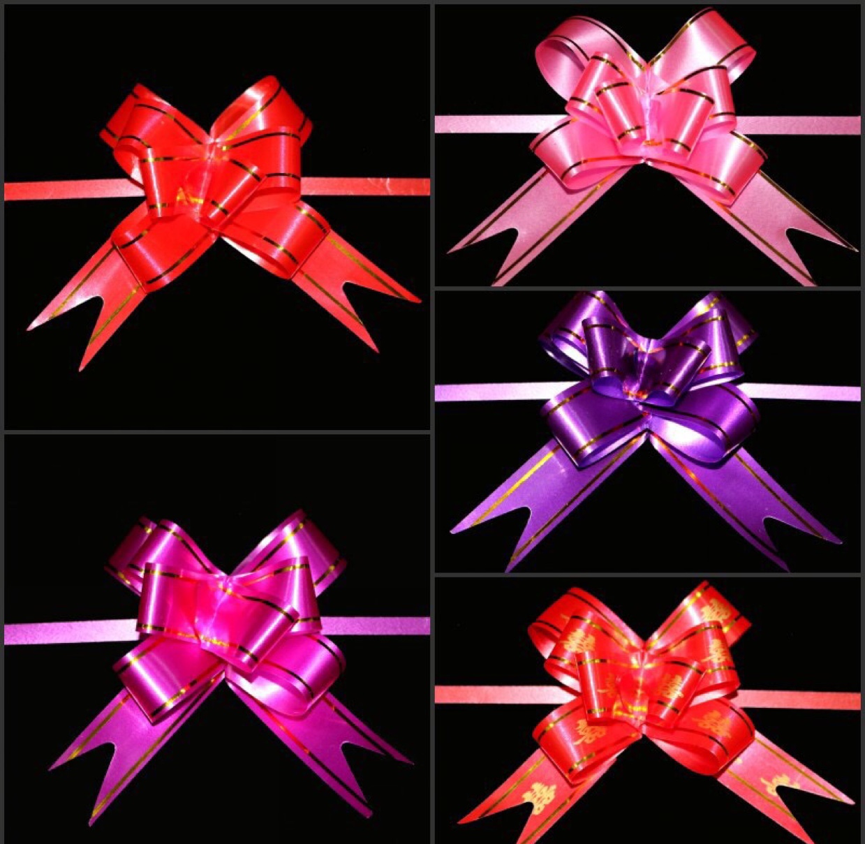 Wedding products Bow-tie Christmas Gift Wrapping 30# gold & gold hand-pulled flowers 10 / OPP bag thumbnail