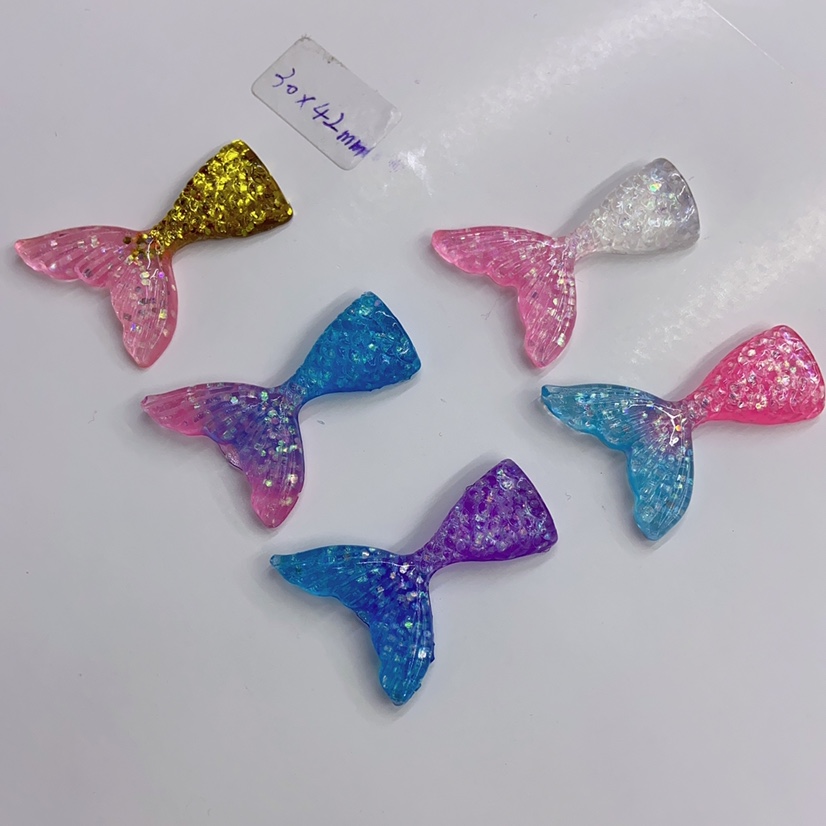 Resin fish tail 30*42mm resin accessory mobile phone refrigerator patch, Fuwode A111 Specification image