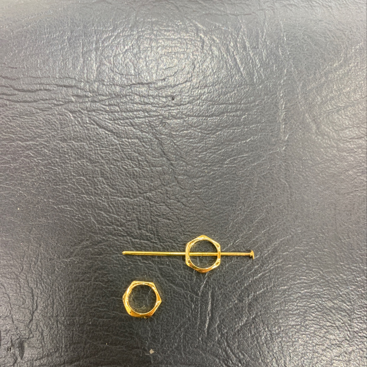 Hexagonal double-hole copper-plated Jia Shi pendant chain accessory A213-47141