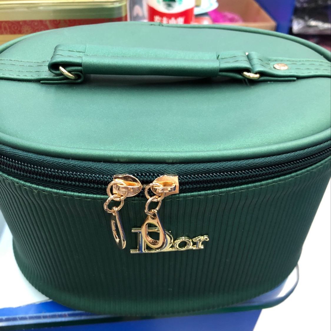Military green cosmetic bag