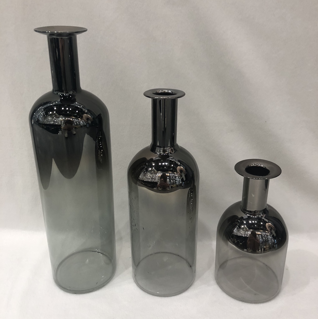 Nordic style electroplating process decoration dry flower flower glass vase home toilet decoration