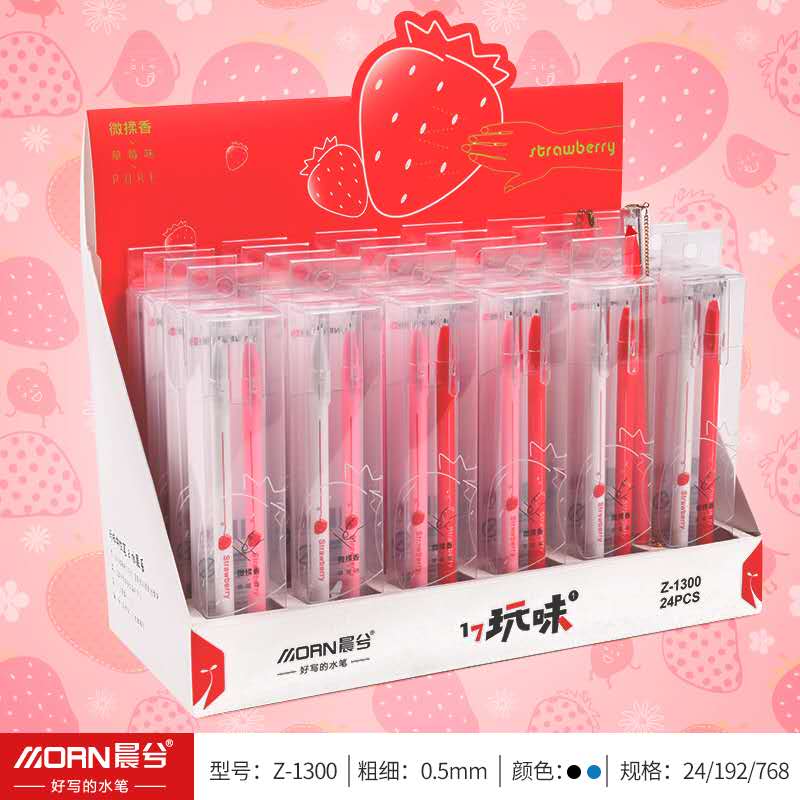 Yiwu good creative play warm rub sweet fruit taste neutral pen cartoon girl heart Ins on pen fragrance fountain pen