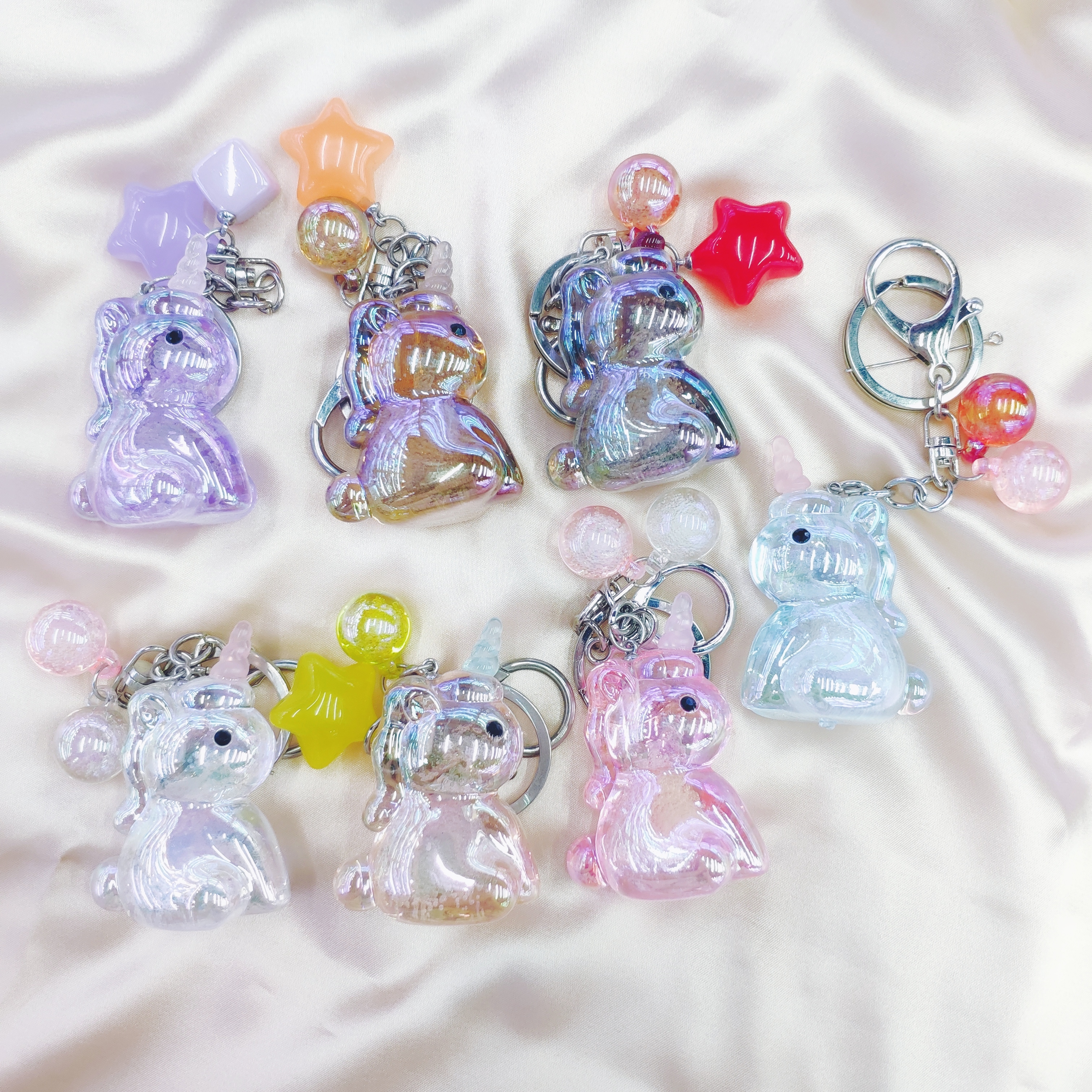 Aizhu jewelry, colorful transparent bubble little unicorn acrylic pendant accessories, clothing accessories detail image 1