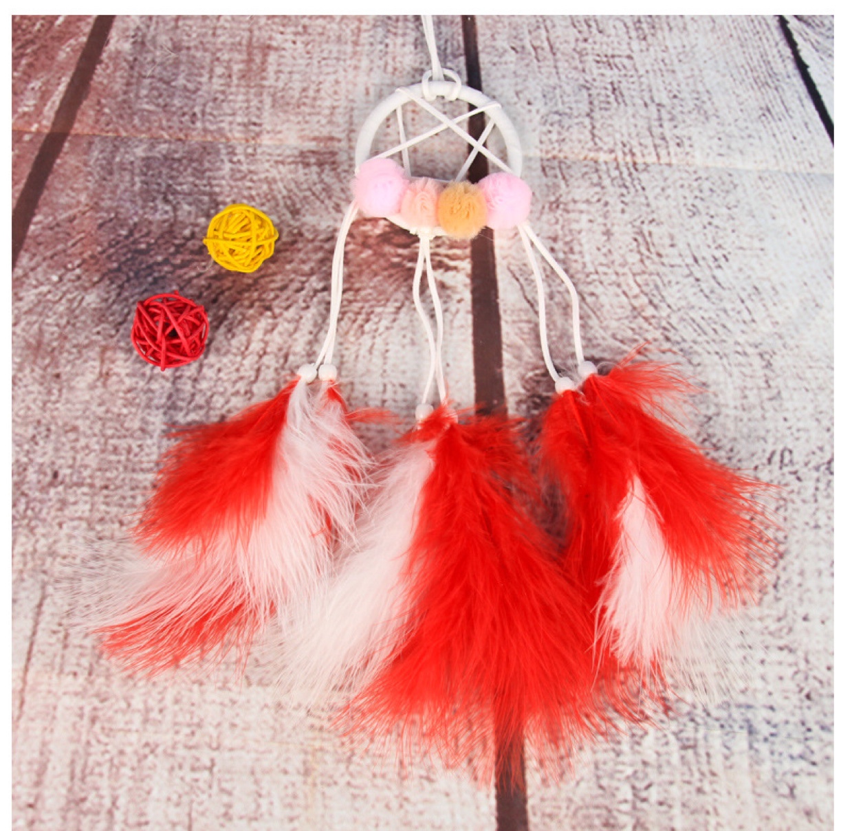 A hairball five-pointed star dreamcatcher pendant Item Picture