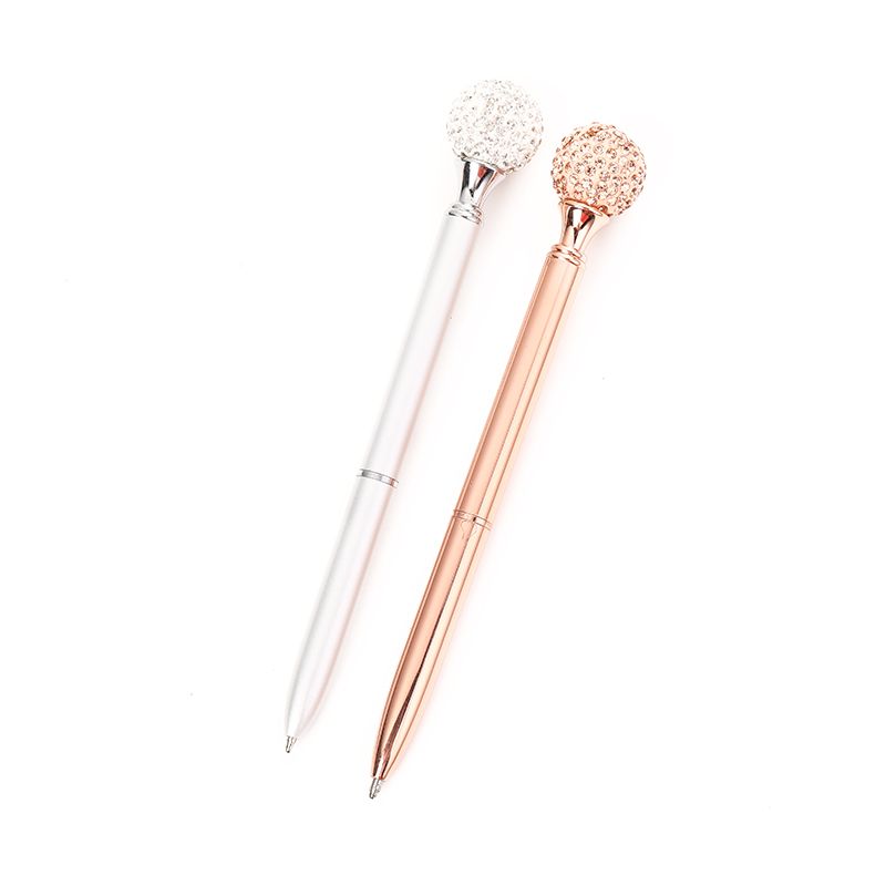 New creative multi-color diamond ball advertising pen, office stationery, rotating metal pen, student gift, metal ballpoint pen