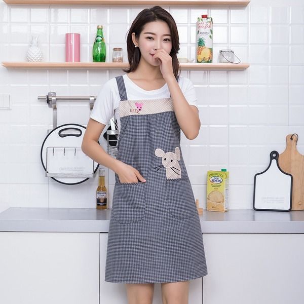 Pure cotton apron, kitchen sleeveless smock, female factory corset for work, Internet celebrity, fashionable and cute, Korean-style work clothes look good undefined