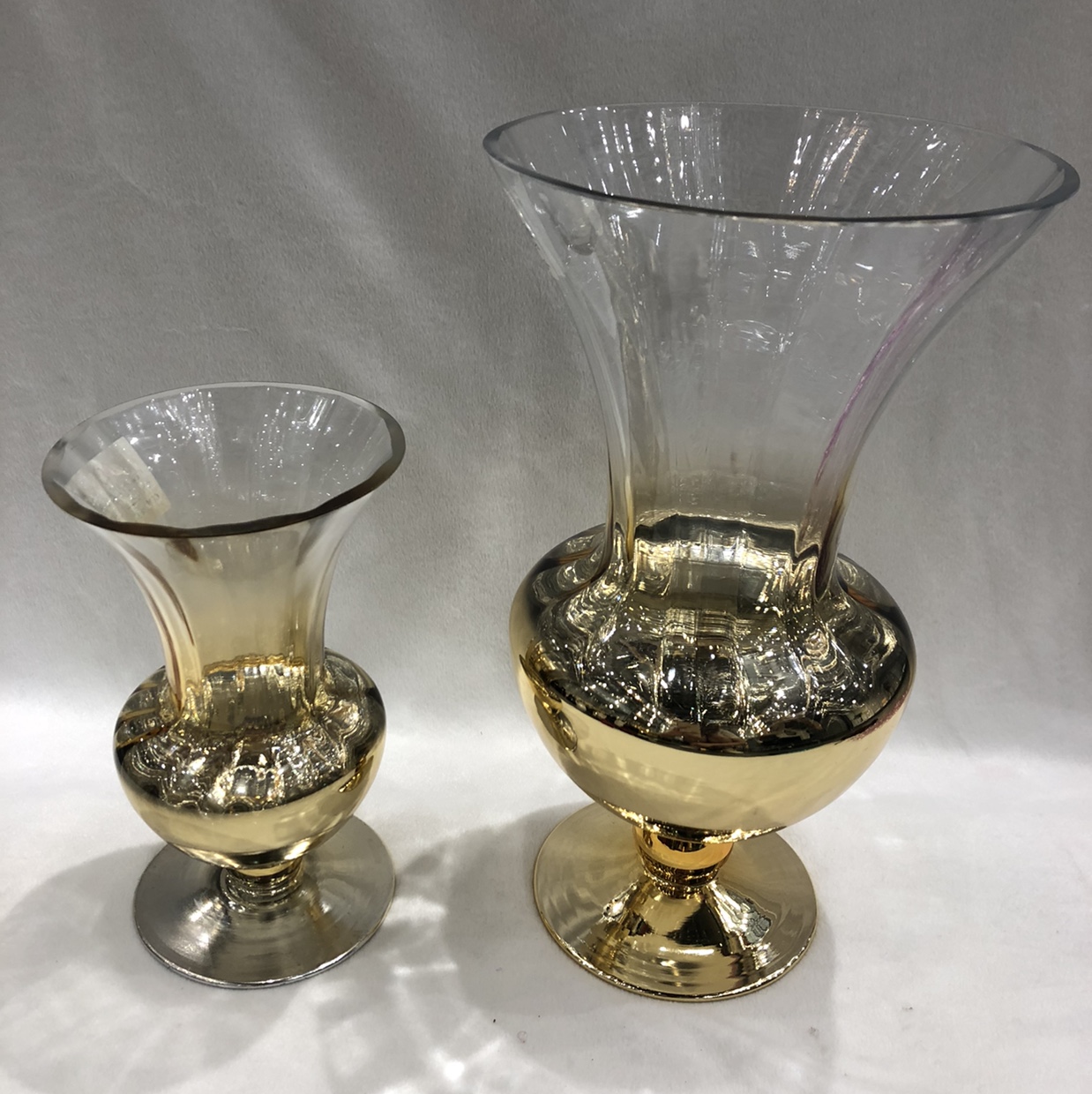 Nordic electroplated gold glass vase flowers dried flowers Living room bedroom hotel craft decoration