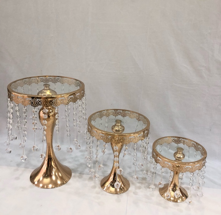 工厂直销 ins风电镀轻奢婚庆高端蛋糕盘套三