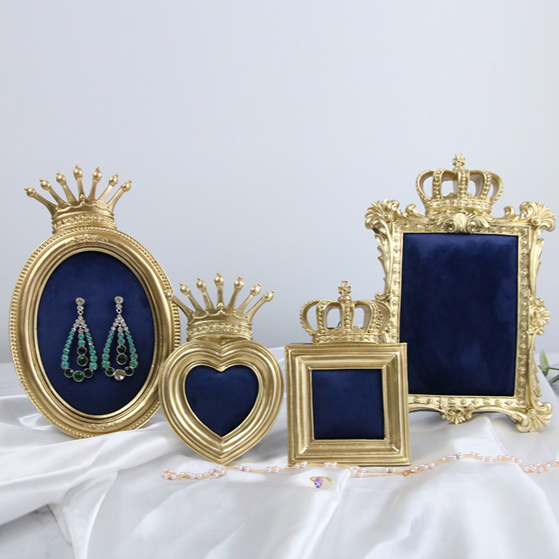 Deerskin velvet photo frame earrings to display props thumbnail