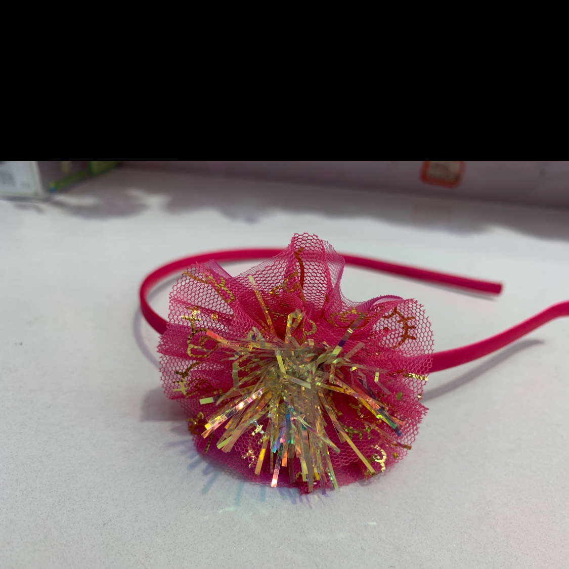 Pink flower hoop thumbnail