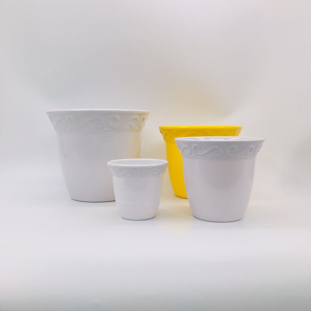 工厂直销塑料花盆Y41 密胺花盆 塑料花盆 仿瓷花盆