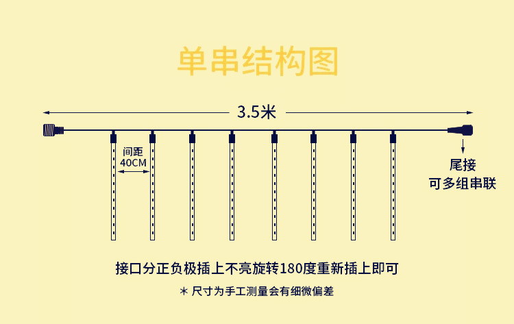 LED圣诞灯户外防水流星雨管亮化工程商业街道庭院装饰布置清吧详情图12