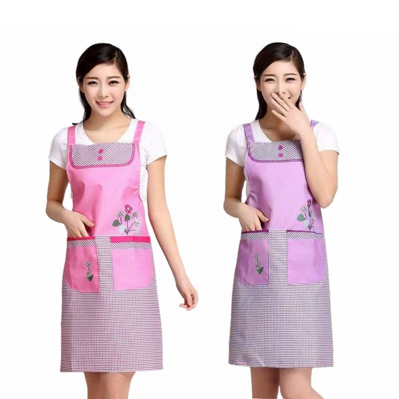 415日韩背带H型围裙厨房防水防油家务厨房围裙广告logo定制围裙细节图