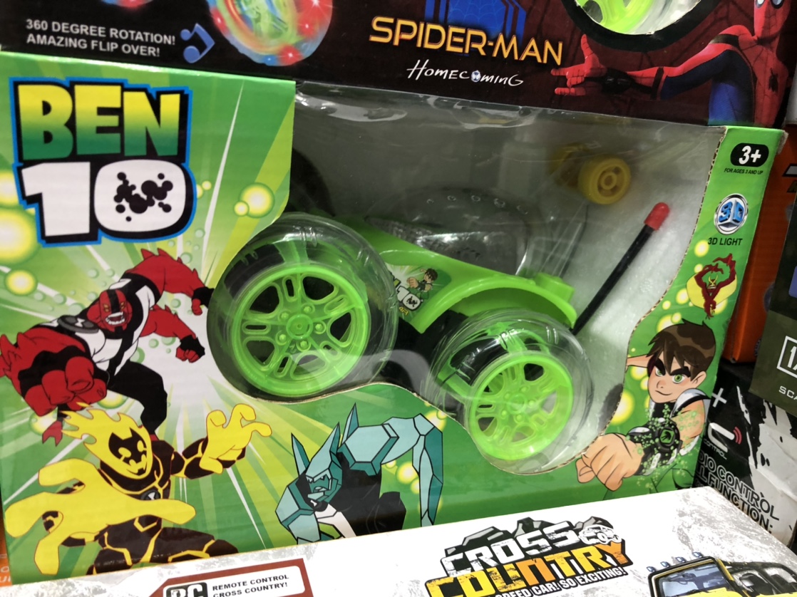 Remote control stunt car with lights and music