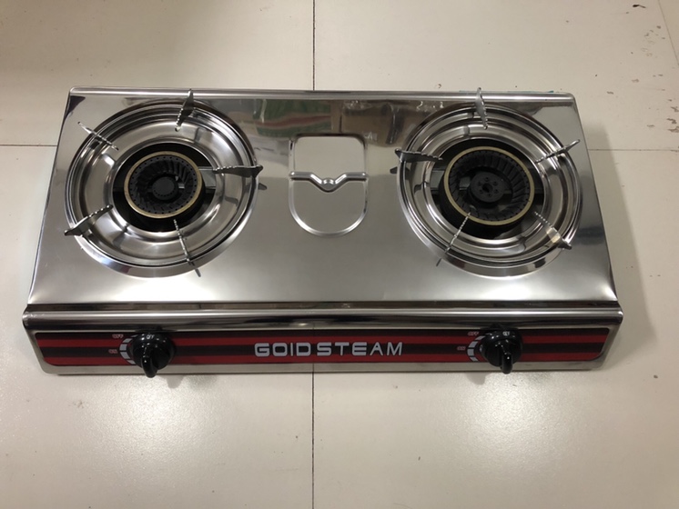 Table thickened stainless steel face plate twin-burner gas cooker thumbnail