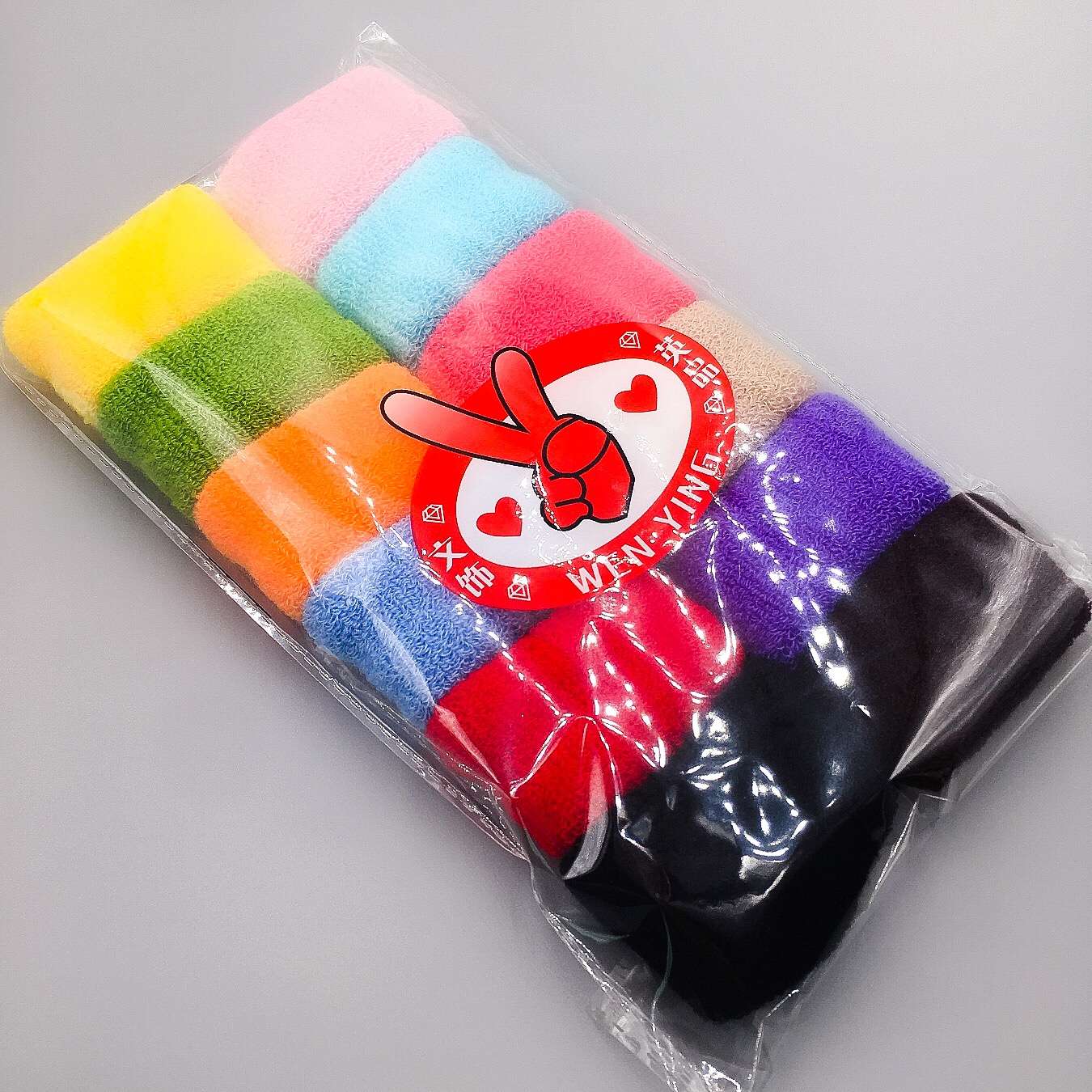 Hot-selling candy-colored elastic towel bands with large hair ties, 12 pieces per pack details Picture