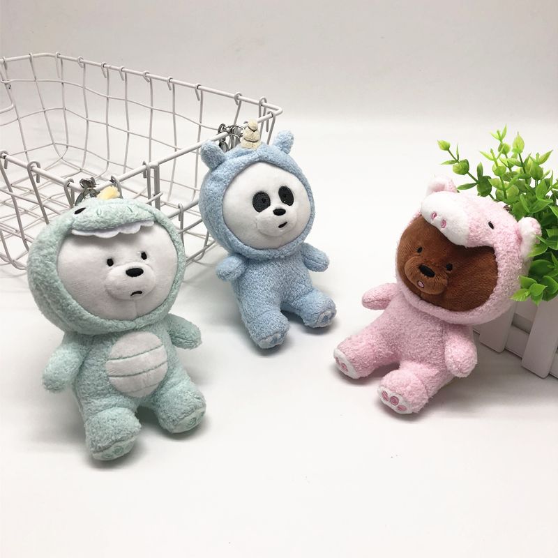 Creative cute nude bear plush toy key chain doll doll backpack hanging accessories boutique doll machine supply