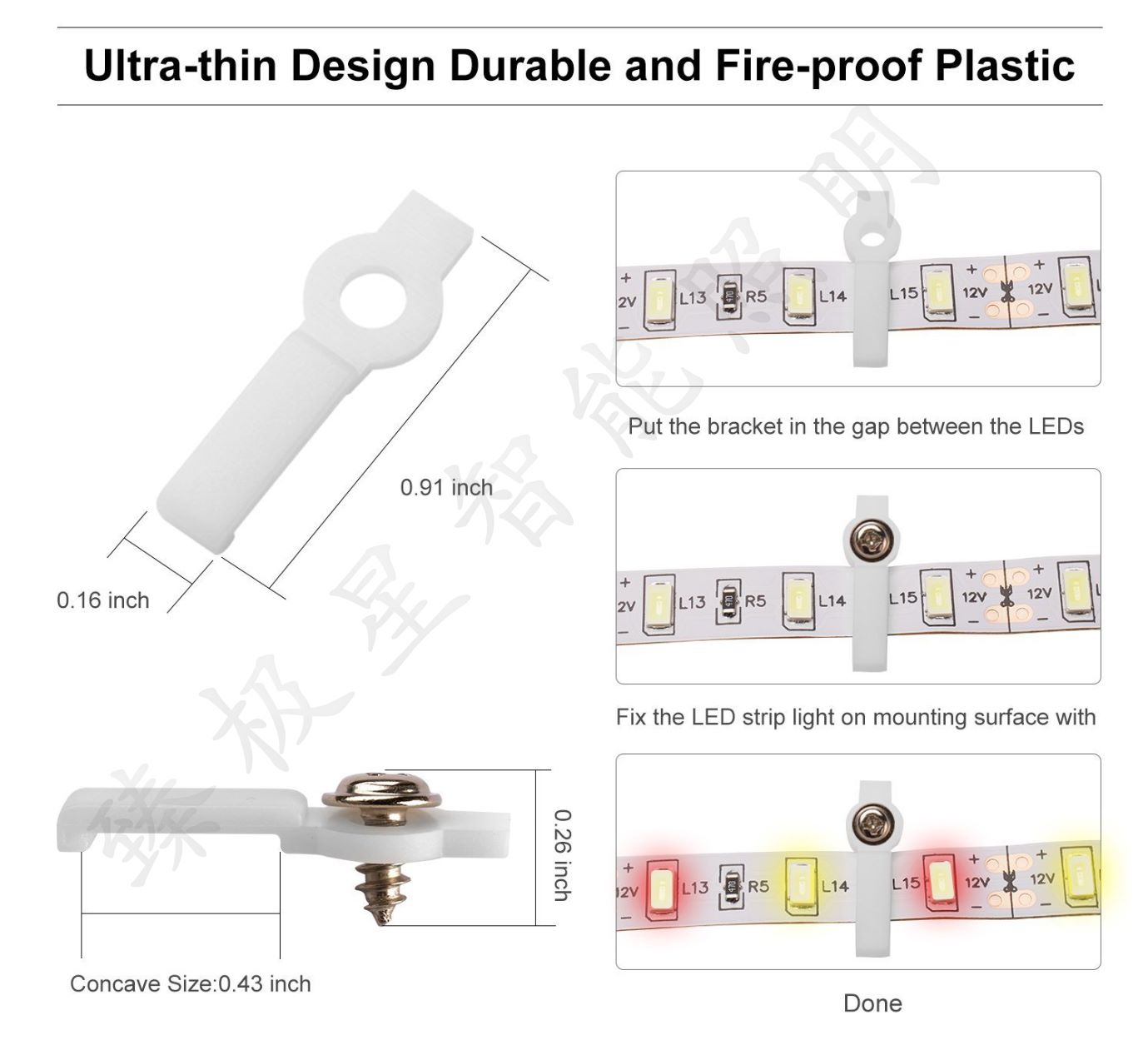 8mm 10mm lamp with colored ribbon naked version of waterproof drip lamp with clamp screws fixed details Picture