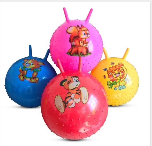 45CM goat horn massage ball, goat horn label ball, with Disney and Spider-Man stickers, mixed styles and colors