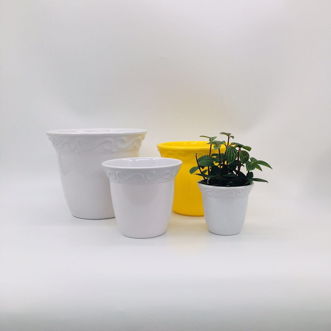 工厂直销塑料花盆Y41 密胺花盆 塑料花盆 仿瓷花盆详情图2