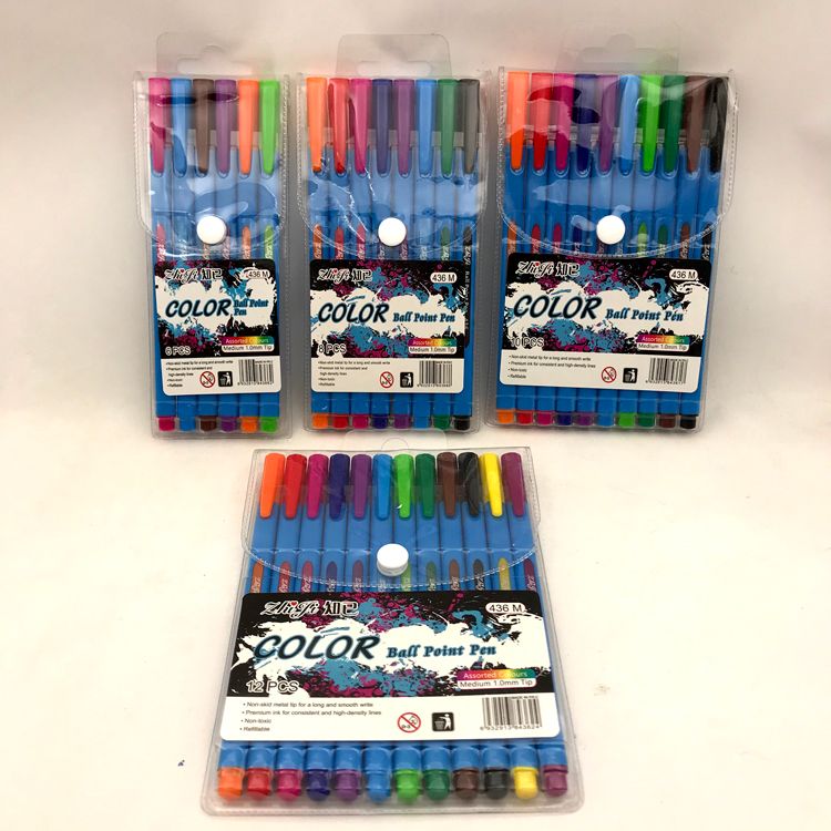 12 Colors Color Ballpoint Pen Long 436M set 6 colors 8 colors 10 colors 12 colors