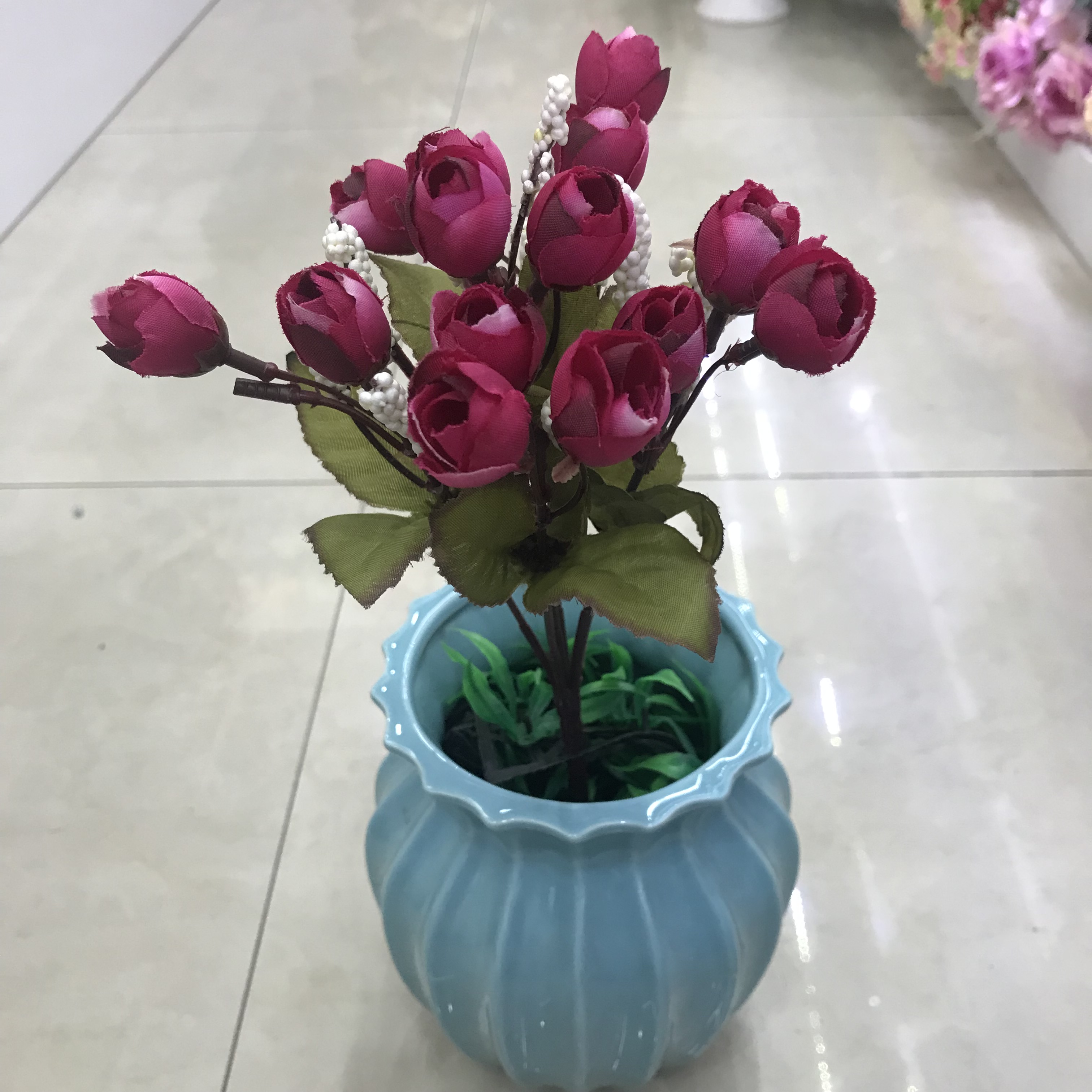 Living room artificial flower and artificial flower tea, bedroom decoration, venue arrangement, autumn 5-pronged 15-head star bud wholesale detail image 6