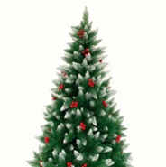 高档尖头喷白加红果圣诞树