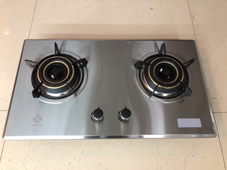 Embedded pulse stainless steel wire-drawing panel with double furnace gas stove thumbnail