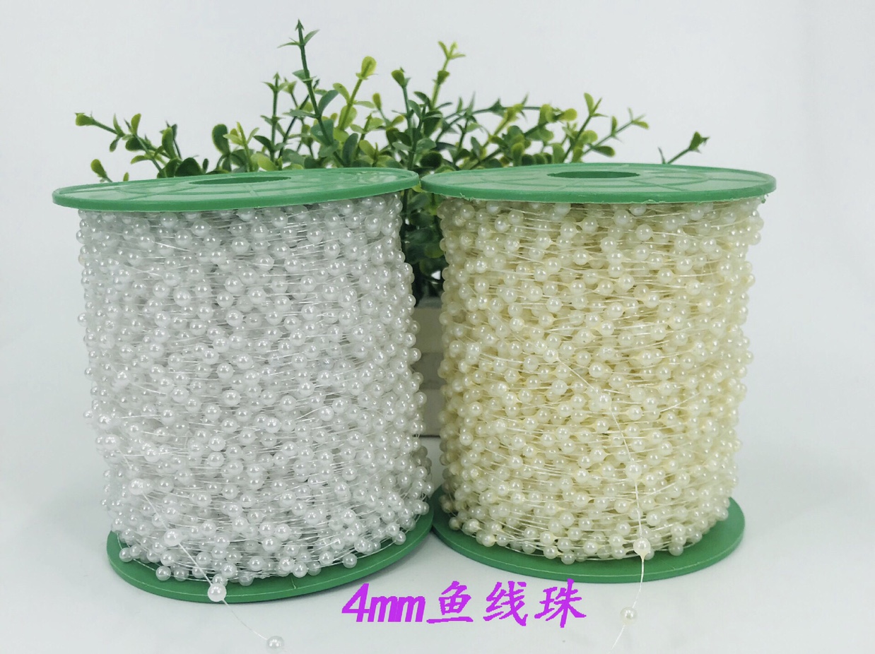 厂家直销 4mm圆 鱼线 圣诞 婚庆 舞台 装饰 塑料连线珠详情图6