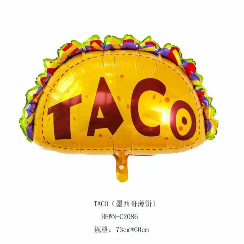 墨西哥薄饼铝膜球taco气球厂家批发图
