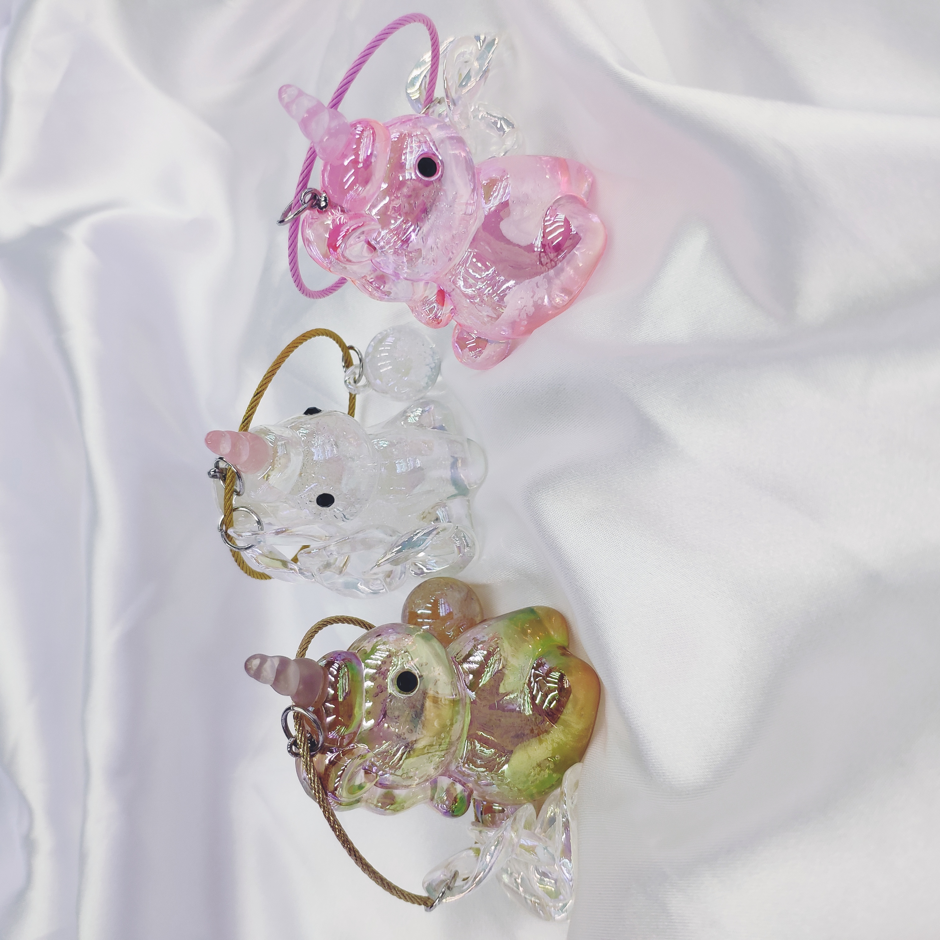Aizhu jewelry, colorful transparent bubble little unicorn acrylic pendant accessories, clothing accessories detail image 8