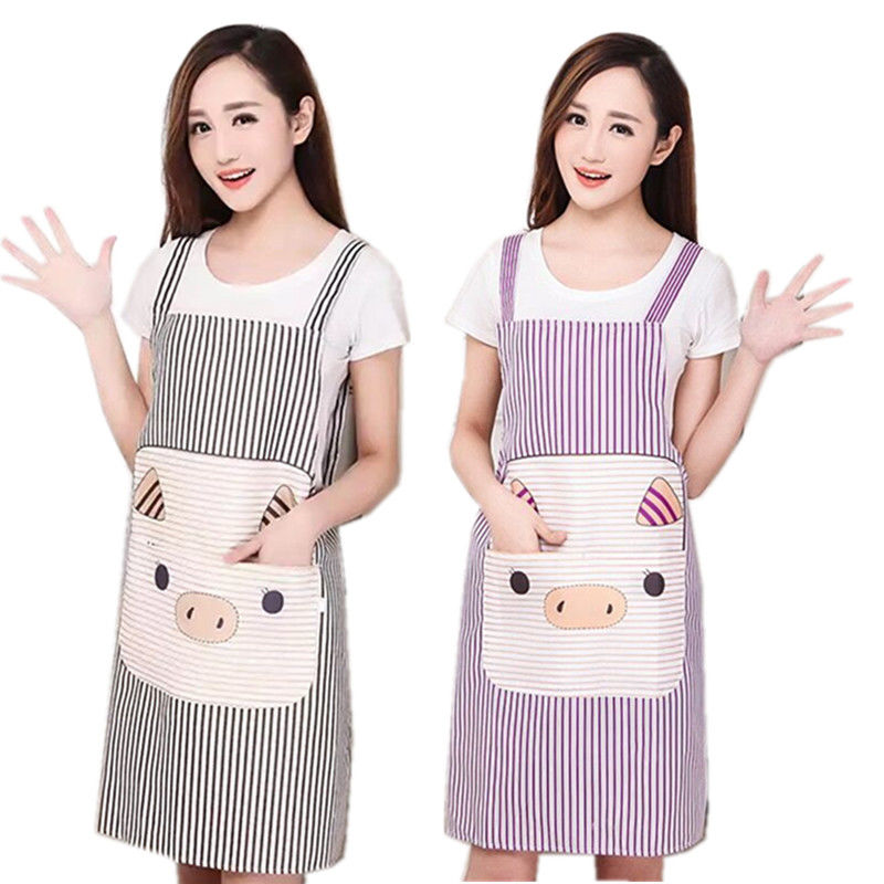 韩版防尘厨房围裙男女工作上班背带成人可爱时尚韩版家用做饭围腰细节图