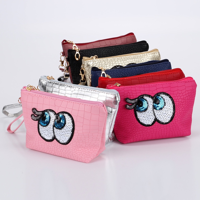 欧美热销布鲁斯眼睛化妆包厂家直销PU化妆袋卡通手拿包产品图