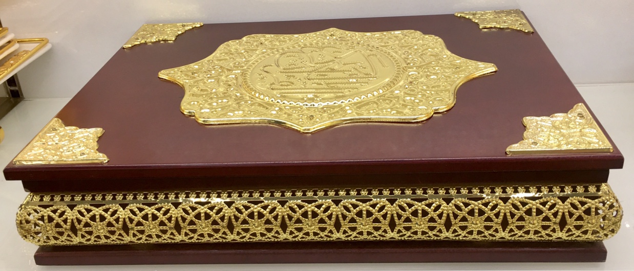 穆斯林木质创意古兰经盒 首饰盒 礼品盒 
W1001L 无钻 大花片图