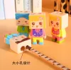 Xinle 350DIY Minifigure Double-Hole Pencil Sharpener with eraser, Creative Cartoon Pen sharpener Factory Direct Sales Application Scenario
