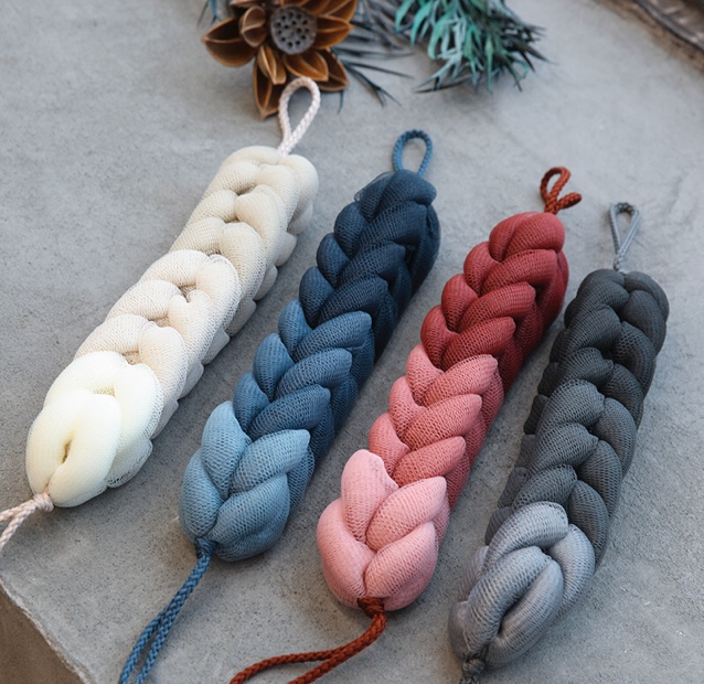 krramel精致浴室洗浴渐变条搓澡神器搓背长条洗澡巾沐浴条浴球浴花