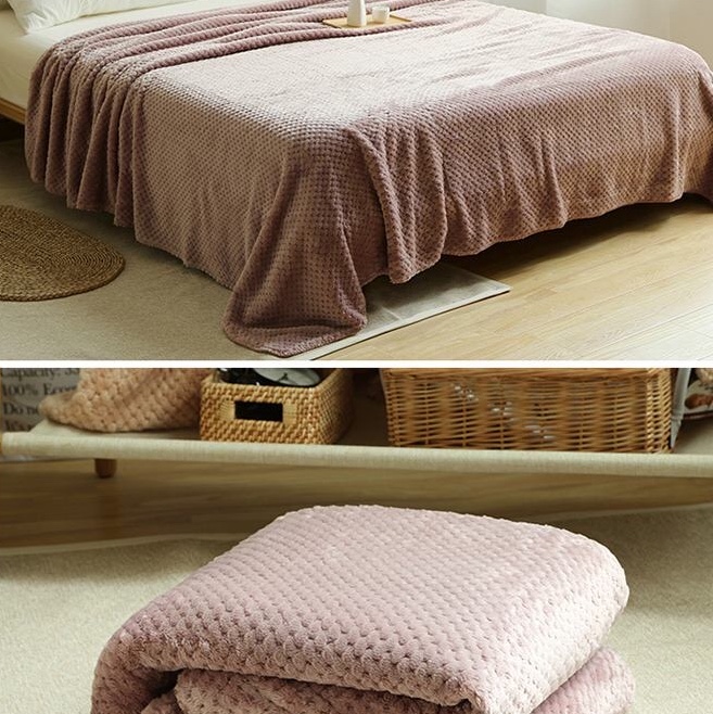 Pineapple Plaid Flannel Double-Sided Cashmere Lamb Cashmere Four-Piece Quilt Fabric, Etc undefined