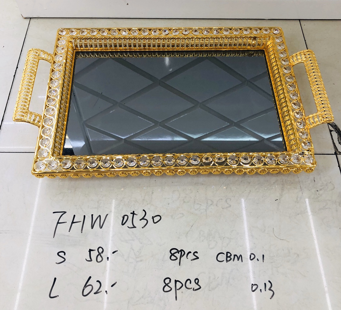 Manufacturers direct wholesale and retail mirror tray metal products acrylic candy box dessert decorations creative arts and crafts thumbnail