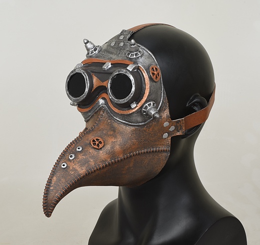 Bird-billed crow doctor mask Latex head cover Plague Crow film and television prop pointed-billed bird head mask details Picture