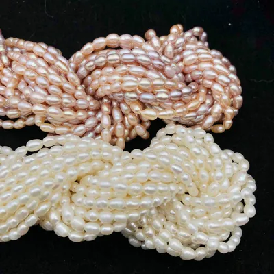 3.5-3.8mm rice bead natural freshwater pearl rice bead semi-finished DIY necklace bracelet material thumbnail