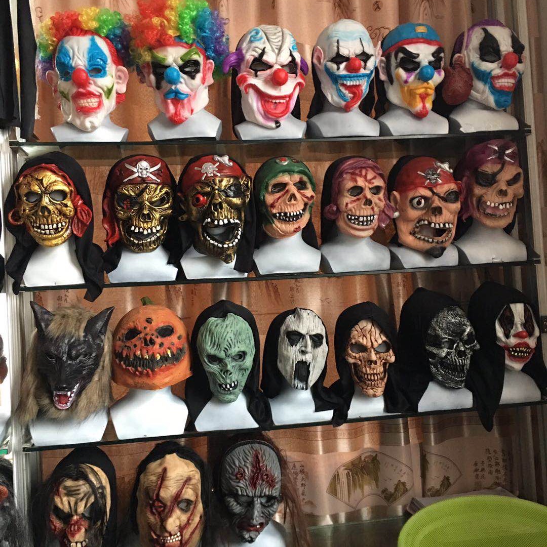 Halloween horror vinyl mask, scary Ghost Festival costume headgear, clown pirate mask, soft vinyl Specification image