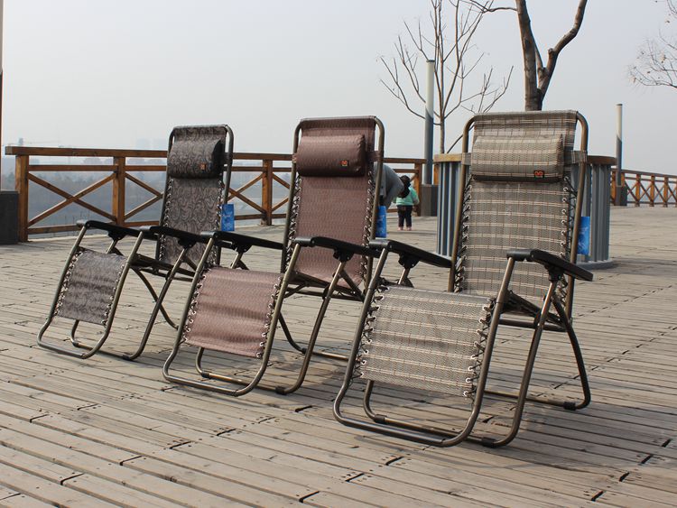 Lounge chair, round tube folding chair, lounge chair, nap bed, midday rest chair, balcony cooling chair, luxury lounge chair, beach chair