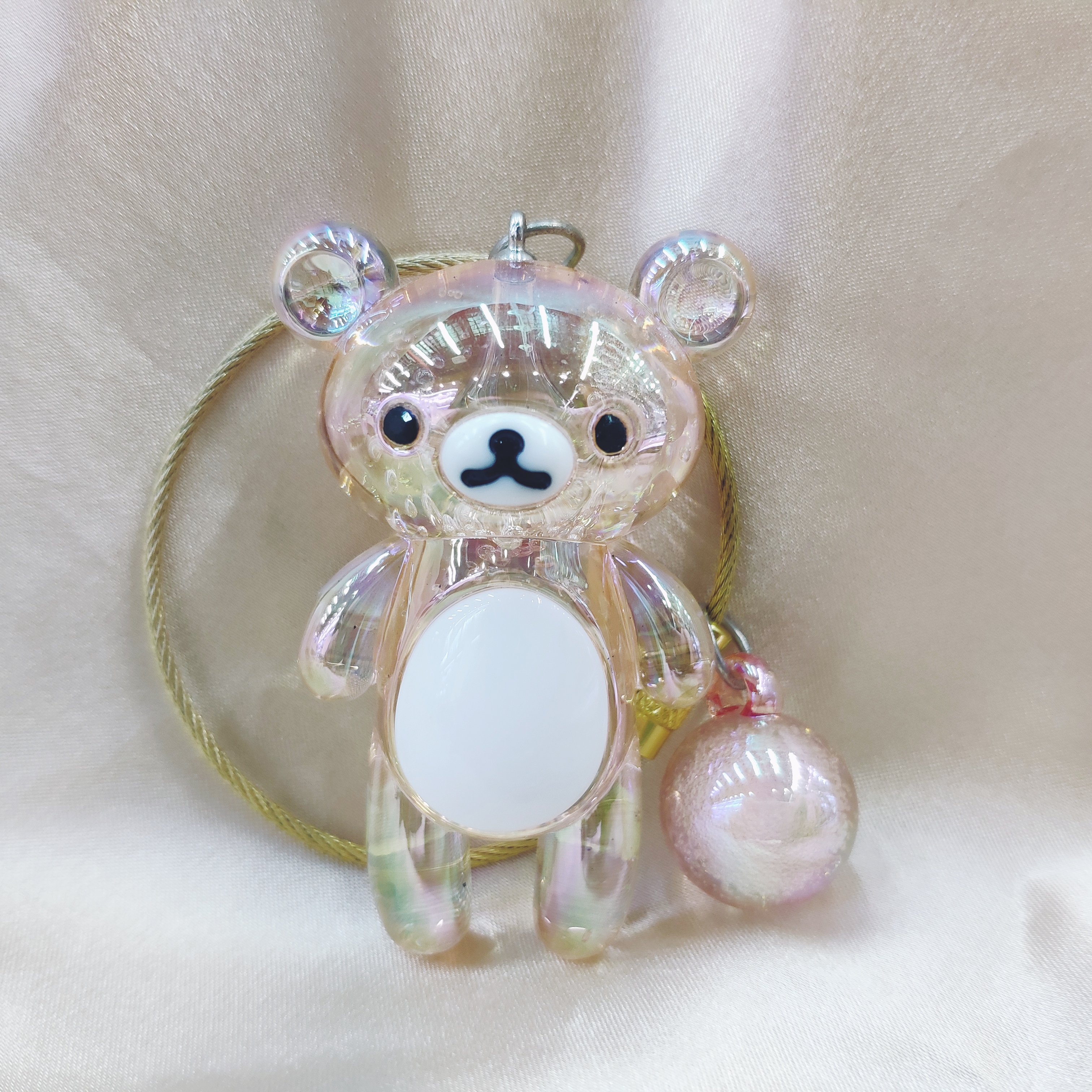 Aizhu jewelry bubble acrylic Brown Bear car keychain pendant Schoolbag cartoon chain backpack lock detail image 4