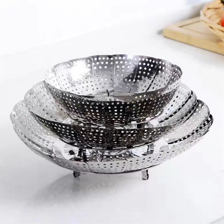 厂家直销不锈钢蒸笼盘可伸缩防烫蒸盘器家用多功能蒸菜盘蒸架大号细节图