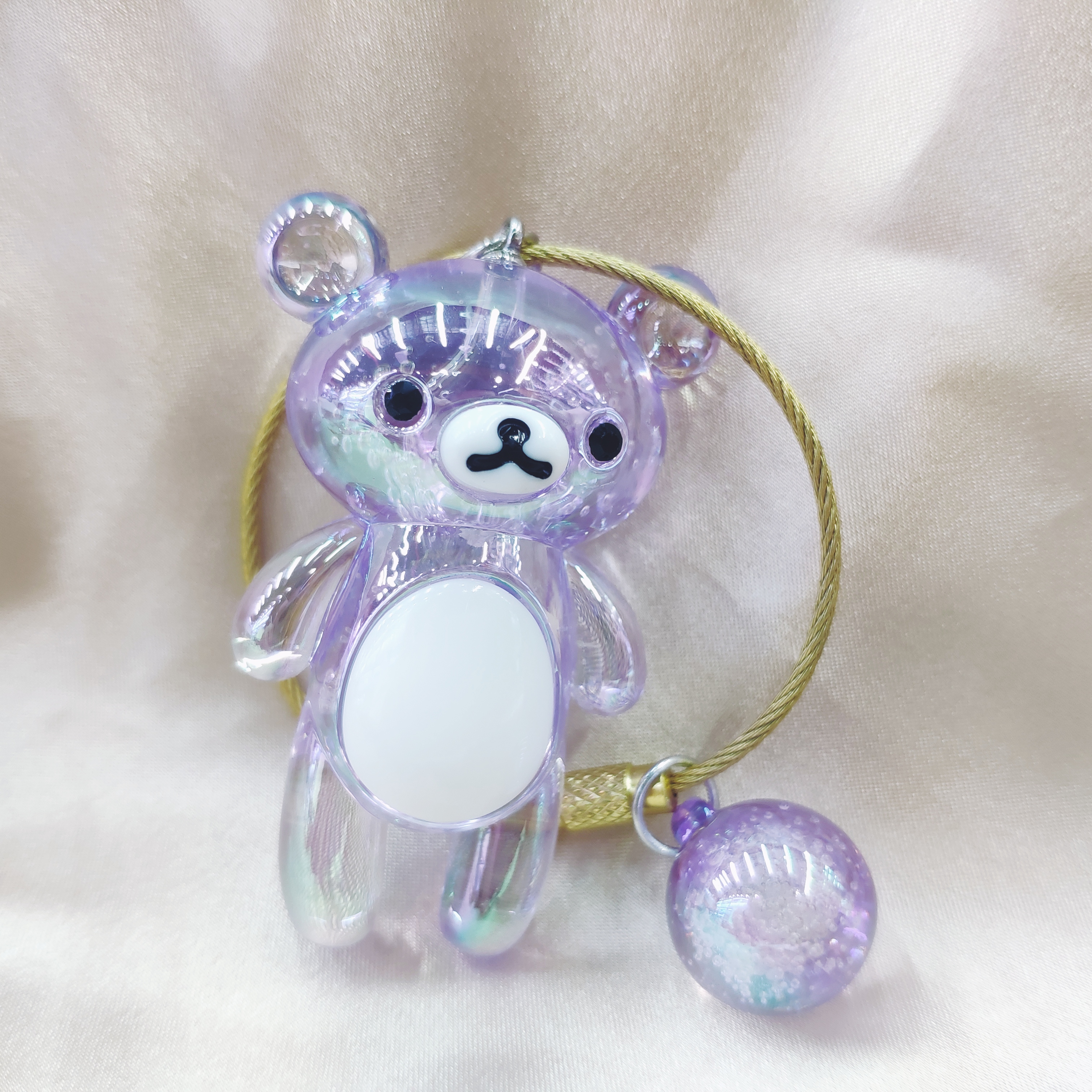 Aizhu jewelry bubble acrylic Brown Bear car keychain pendant Schoolbag cartoon chain backpack lock detail image 6