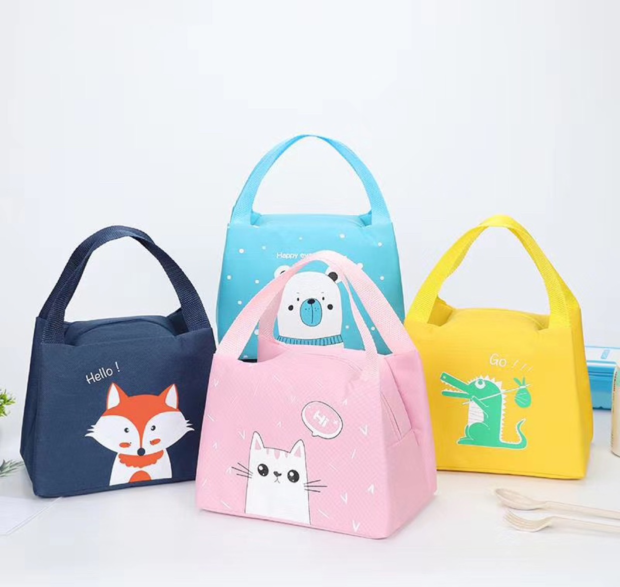 萌系动物午餐包、便携包、便当包、保温包