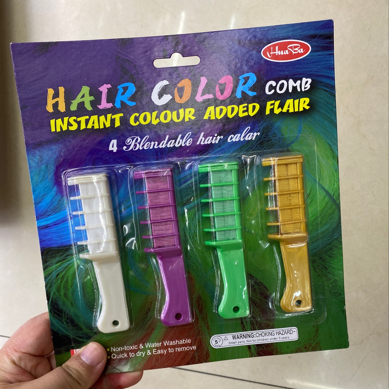 Halloween Disposable Hair Dye Clip Masquerade Ball Face Color Bar Party Supplies Pearlescent Hair Dye Comb details Picture